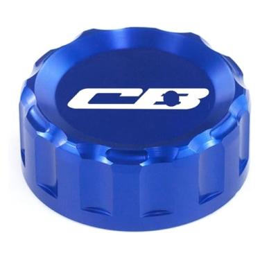 Imagem de Tampa do reservatório de fluido da tampa do tanque de óleo do freio traseiro compatível com CB125R CB150R CB250R CB500X CB500R CB650R CB650F CB1100 CB 400 150R 190R (azul)