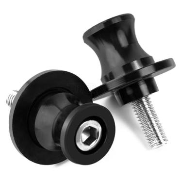 Imagem de BYYINGSUS Carretéis de braço oscilante de motocicleta parafusos de suporte de 8 mm acessórios de alumínio M8 compatíveis com GSXR 1000 750 600 K1 K2 K3 K4 K5 K6 K7 K8 K9 K11(preto)