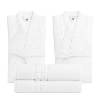 Imagem de Kit 2 Toalhas de Banho Toronto + 2 Roupões Golden G Teka Branco Profiline