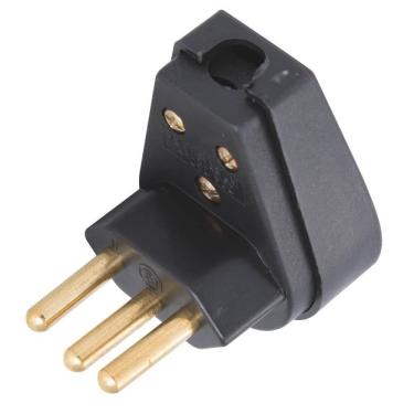 Imagem de Plugue Angular Preto 2P+T de 20 Ampères e 250 Volts - 57401114 - TRAMONTINA