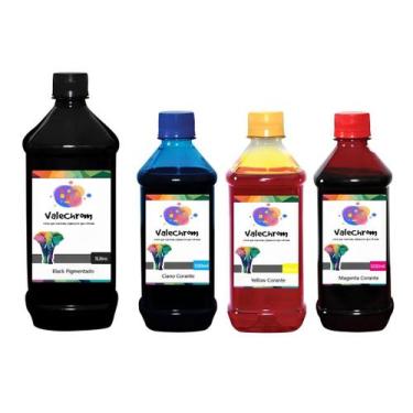 Imagem de Kit 4 Tinta Compatível HP 21 22 27 28 56 e 57 2,5L BK Pigmentado - Val