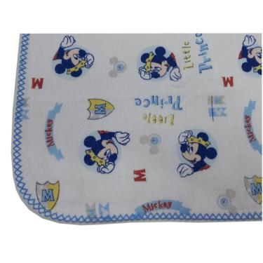 Imagem de Kit 3 Cueiro Flanelado Disney 80X80Cm Com Crochê Mickey