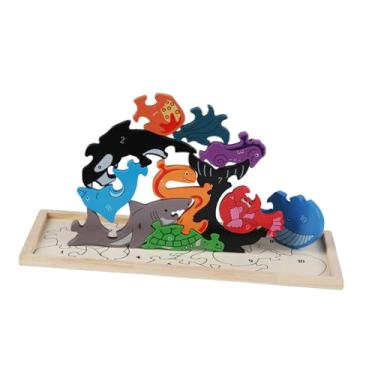 Imagem de Dynwave Quebra-cabeças de desenho animado 3D, conjunto de brinquedos de quebra-cabeça, ótimo presente, artesanato, brinquedo educacional interativo, brinquedo, Vida Marinha