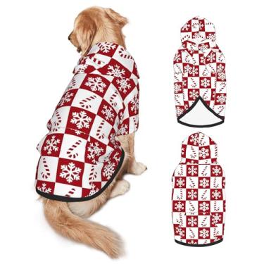 Imagem de Fantasia de cachorro de Natal com capuz para cães grandes - fantasia de Natal macia para animais de estimação com orifício e bolso, roupas engraçadas para cães de raça média a grande menino/menina - G