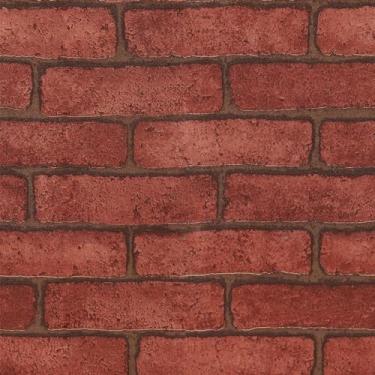 Imagem de Wallercity Papel de parede de tijolo vermelho para parede de tijolos de parede papel de contato à prova d'água autoadesivo de tijolo rústico texturizado papel de parede de pedra falsa 61 x 395 cm