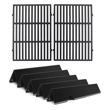 Imagem de Bewesazy Peças de reposição para churrasqueira 7638 grades 7636 barras aromatizadoras para grelhas Weber Spirit and Spirit II série 300 com controles de montagem frontal E-310 E320 E330 S310 S320 S330