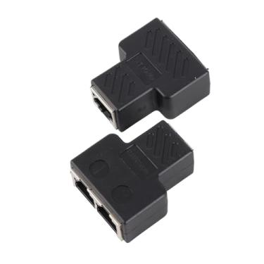 Imagem de ZJchao Divisor de Cabo de Rede, Divisor RJ45 de Rede 2 PCS 3,5 MM Macho 3 Canais RJ45 8 Core Jack Splitter Adaptador Distribuidor de POE