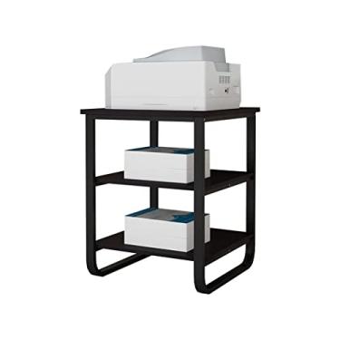 Imagem de FTOQWZXV Suporte de impressora para mesa de armazenamento de arquivos, suporte de impressora multicamadas para escritório, casa, do chão ao teto, suporte de impressora de metal pesado para acabamento