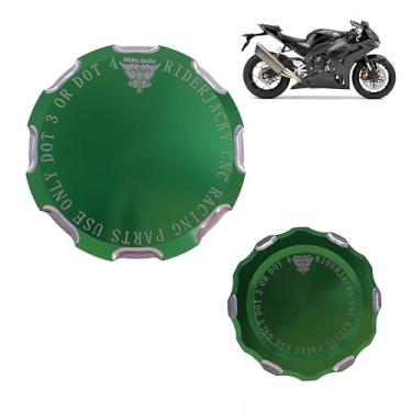 Imagem de Riderjacky Compatível com tampa do reservatório de fluido de freio dianteiro traseiro da motocicleta Honda CBR1000RR CBR 1000RR CBR1000 RR de 2008 a 2020 2012 2013 2014 2015 2016 2017 2018 2019 (verde
