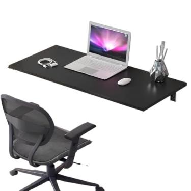 Imagem de Mesa Retratil dobravel Borda Quadrada 120cm x 50cm de parede cozinha suporta 70kg(Preta)