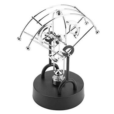 Imagem de Eujgoov Perpétuo Motion Swing Desk Toy Kinetic Decor Art Metal Swinging Decoration for Office Home Com 4 Baterias AA (B103)