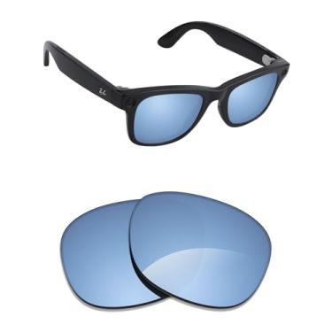 Imagem de Alphax Lentes de reposição polarizadas Elite espelhadas em águas profundas para óculos de sol Ray-Ban Lady Burbank RB2299 52 mm
