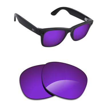 Imagem de Alphax Lentes de reposição polarizadas espelhadas roxas plasma para óculos de sol Ray-Ban RB4140 de 49 mm