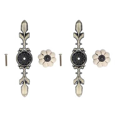 Imagem de GLOGLOW Botões Dos Botões de Maçaneta de Portas de Cerâmica Vintage, Alça de Armário Pastoral Chinês para Decoração de Móveis, Definido para Decoração de Móveis, Conjunto de 2 Nan (#5)