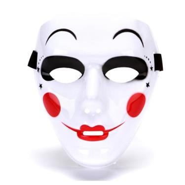 Imagem de Máscara de palhaço, máscara de Halloween, fantasias assustadoras de Halloween, suprimentos de festa, máscaras faciais inteiras de terror de palhaço, adereços de encenação de fantasia usando bola