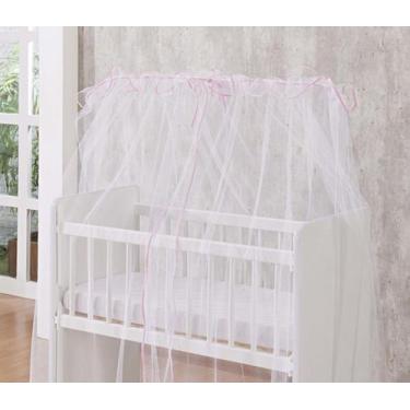 Imagem de Mosquiteiro para Berço Padrao Americano Rosa bebe Véu Berço Americano 