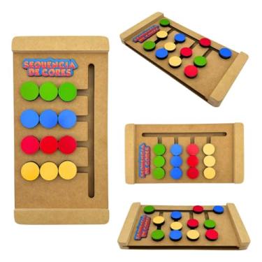 Imagem de Desafio Sequencia de Cores Brinquedo Educativo Raciocínio Lógico - Maninho