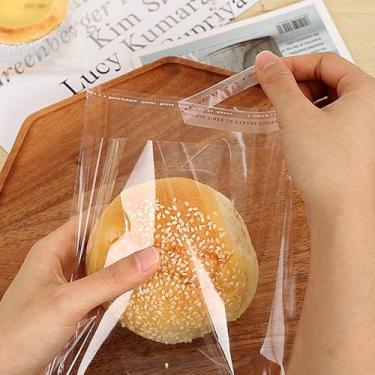 Imagem de Generic 100 sacos pequenos de celofane transparentes de 10 x 15 cm - sacos de celofane para doces, pão, sobremesa, lembrancinhas de festa, padaria, embalagem de biscoitos