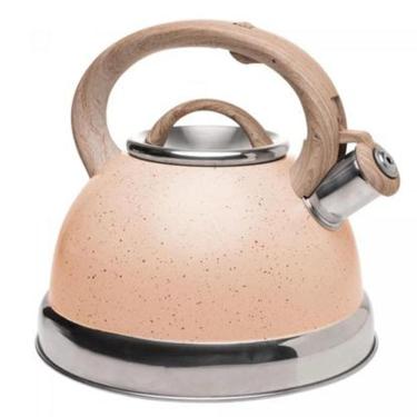 Imagem de Chaleira De Inducao Com Apito 3L Granito Chef Bege Aluminio