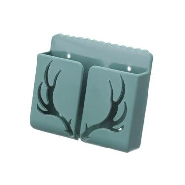 Imagem de Pacote com 1 chifre montado na parede - organizador de design, ideal para armazenar telefones, controles remotos e acessórios pequenos