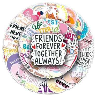 Imagem de Adesivos de amizade, adesivos de 50 peças BFF Best Friend Forever, decalques de vinil, adesivo de garrafa de água para laptop, material de meia de Natal, adesivo de ideia de presente para Hydro Flask