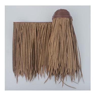 Imagem de Rolos de palha de palmeira tiki cabana mexicana rodapé telhado tiki bar grama pato grama cega para telhado de palha decorações de bar tiki rolo palapa palha palha palha (amarelo a, 0,5 x 30 m/1,64 x