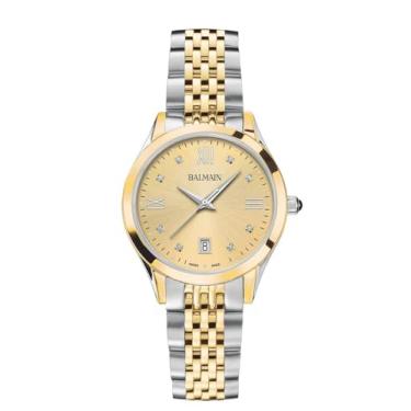 Imagem de Balmain, Lady, Classic R, bicolor (aço e PVD amarelo), feito na Suíça, quartzo, amarelo, aço inoxidável 316L, B43123125U