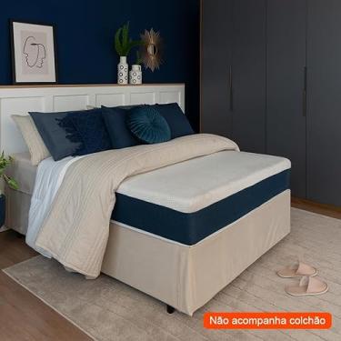 Imagem de Base para Cama Box Queen Guldi com Guarda Objetos Bege