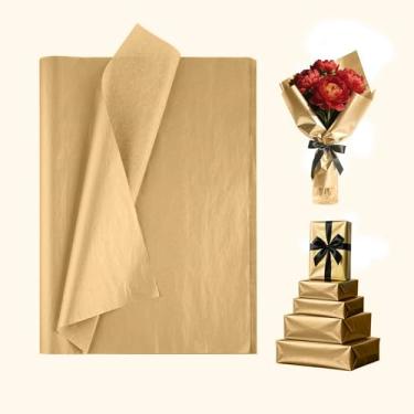Imagem de 30 folhas de papel de seda em massa, folhas de papel de embrulho de presente para embalagem de presentes de aniversário, festa de casamento (cobre dourado)