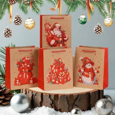 Imagem de 1 bolsa de compras de papel de Natal, bolsa de presente de festa de Natal, embalagem de biscoito doce, estilo 5 (23 x 18 x 10 cm)