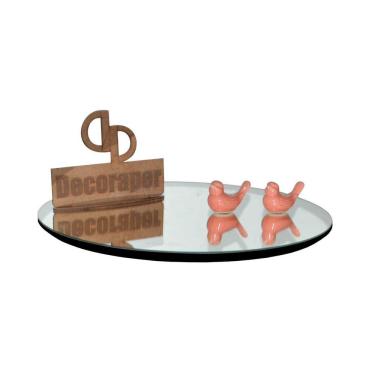 Imagem de Prato Giratorio Com Espelho Sob O Tampo De 60cm Preto