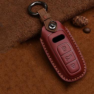Imagem de WSWJDW Couro masculino feminino porta chave do carro capa chaveiro anel chave bolsa, adequado para Audi A1 A3 A4 A5 Q7 A6 C5 C6,8