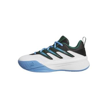 Imagem de adidas Tênis de basquete unissex infantil certificado 3, Branco/verde universitário/azul explosão, 5.5 Big Kid