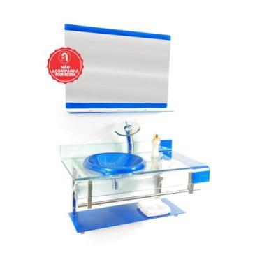 Imagem de Gabinete de Vidro 90cm para Banheiro Cuba Chapéu - Inglaterra  - EKASA