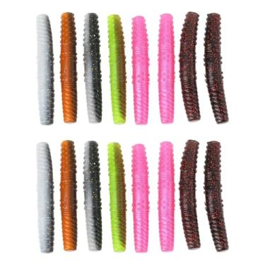 Imagem de SG Store 16 iscas de plástico macio de 6,5 cm para pesca de robalo, iscas estilo TRD para água doce e salgada