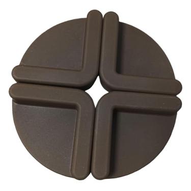 Imagem de YWJLQH Conjunto de 4 pés para tábua de corte, protetores de silicone para cozinha, utensílios domésticos, presentes antiderrapantes e fáceis de usar, CafÉ