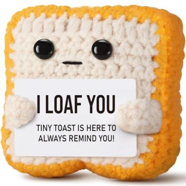 Imagem de Presentes para ela, ele amado, brinde de crochê "I Loaf You", presente romântico para namorado, namorada, presente de aniversário de casamento engraçado para mulheres, homens, casais, esposa, marido
