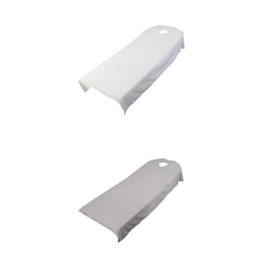 Imagem de barenx 2 peças 80 * 190 cm lençol de beleza cosmética spa massagem mesa capa de cama cinza/branco