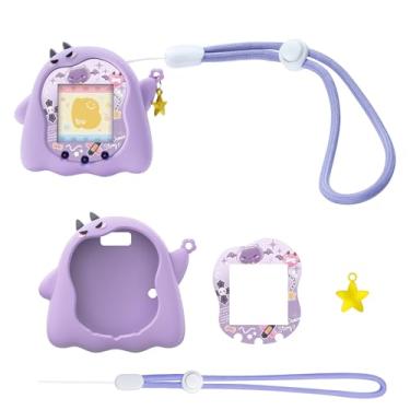 Imagem de BUBBLELOGUS Silicone Case for Tamagotchi Uni, Soft TPU Protective Cover with Screen Decoration Protector and Adjustable Wrist Strap - Little Devil (Purple)
