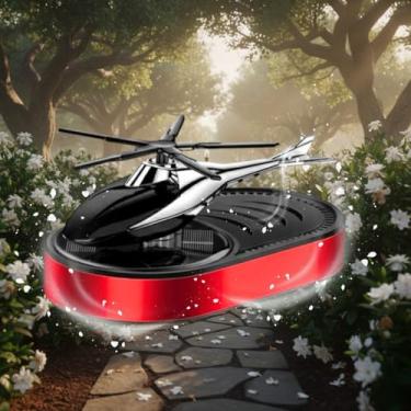 Imagem de Difusor de aroma giratório de helicóptero de energia solar, aromatizador de ar para carro, difusor de óleo essencial de perfume de longa duração, eliminador de odores para carro (Gardênia)
