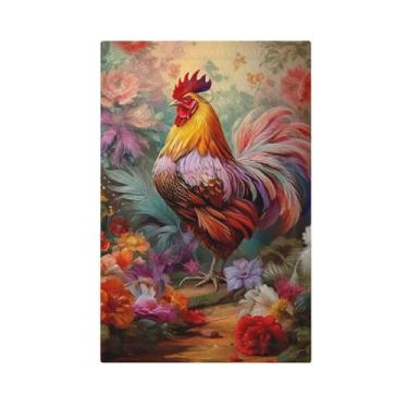 Imagem de JDAKHD Farmhouse Rooster Light Switch Covers Country Chicken Decorativo 1 Gang Sem Dispositivo Placa de Parede Flores Coloridas Campo Girassol Único Placa Frontal Gfci Tomadas de Luz Cozinha