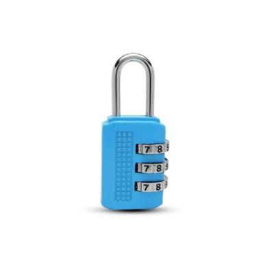 Imagem de Code Lock Antifurto Mini Seguro Bagagem Combinada Fechadura Portátil com Senha Armário (S, Azul)