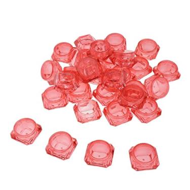 Imagem de barenx Potes de plástico 30X refil com tampas para bálsamos labiais pomadas cremes cosméticos - vermelho