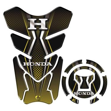 Imagem de Kit Protetor Tanque Adesivo Moto Honda Acima 2018 Amarelo Cor Amarelo