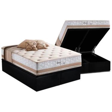 Imagem de Cama Box Baú King: Colchão Molas Masterpocket Ensacadas Herval Maxspring Spain + Base Crc Suede Black (193x203)