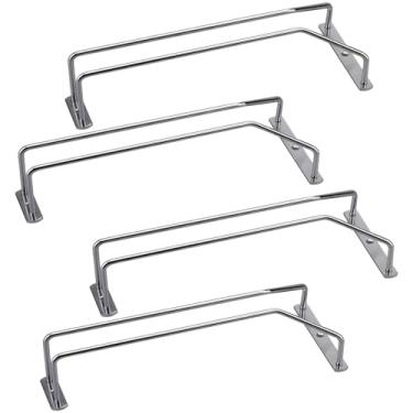 Imagem de Prateleiras penduradas para taças de vinho, suporte de 4 peças sob o armário, economia de espaço para solução, ferro de longa duração, mini para casa ou bar, design moderno e elegante
