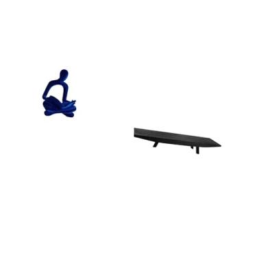 Imagem de Fenteer Escultura Abstrata, Ornamento para Escritório, Bar, Casamento, com Bandeja de Madeira Versátil, Tigela de Servir, Decoração para Casa, Coleção de Lanc