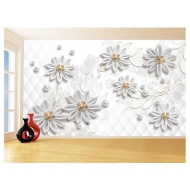 Imagem de Papel De Parede 3D Floral Textura Sala Flores 3,5M Xfl322 - Você Decor