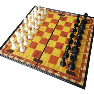 Imagem de Tabuleiro de Xadrez Dobrável Magnético Portátil – Estojo Viagem 32 Peças – Jogo Estratégico para Família & Amigos | Storeasy