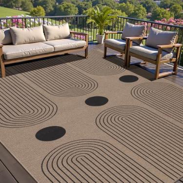 Imagem de Tangsoo Tapete de juta fácil para área lavável, 15 x 23 cm, arco-íris, antiderrapante, fino, para ambientes internos e externos, para cozinha, quarto, pátio